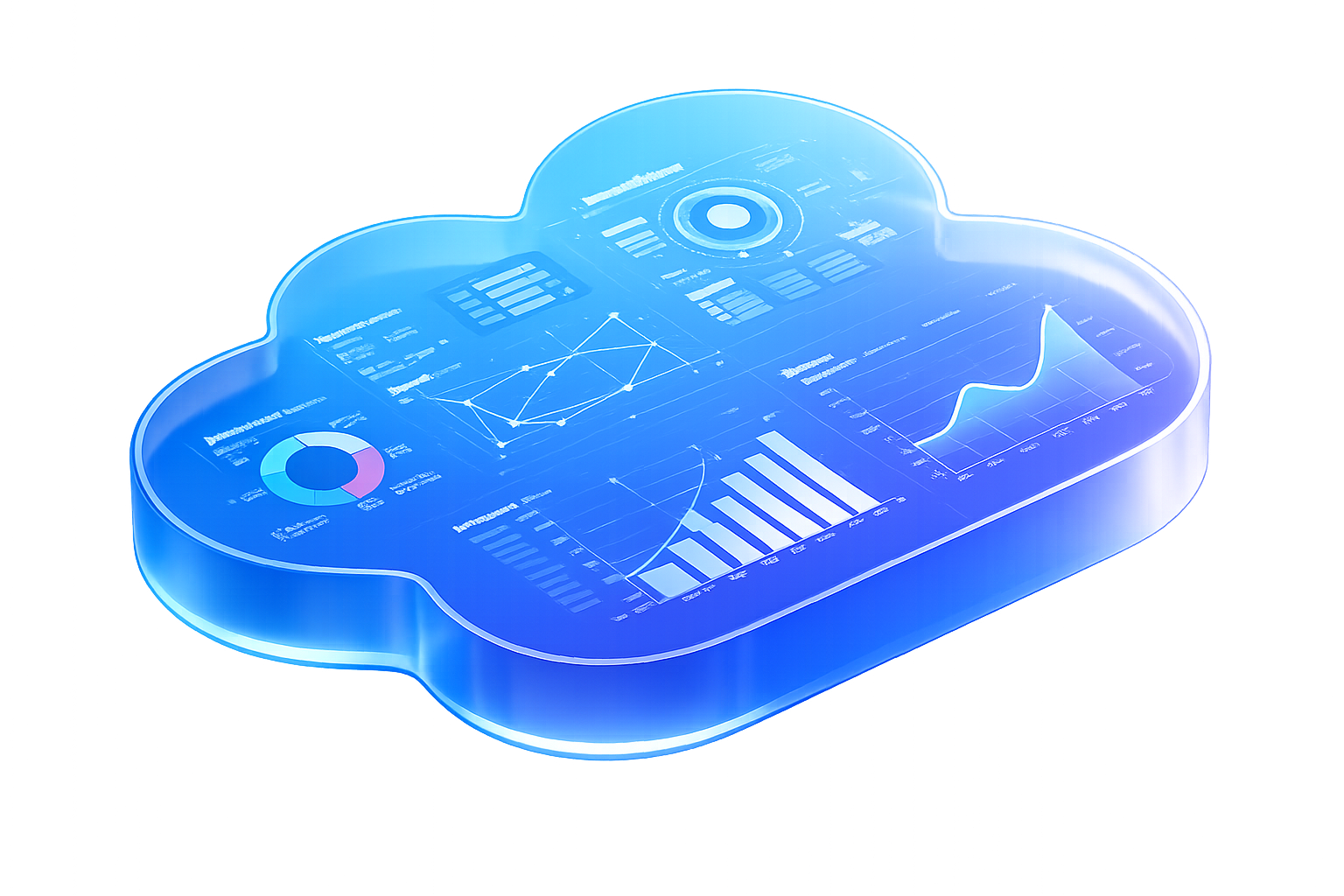 Nuvem 3D com dashboards do ERP NEWNUBE